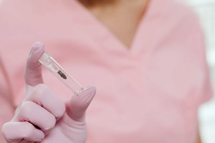 Titanium dental implant post used for tooth replacement in Antalya, Turkey